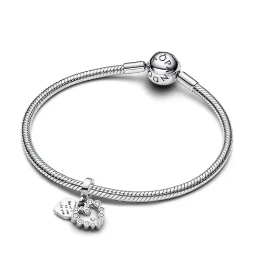 Pandora (Kette mit) Herz-Funkelnder Doppel Herzanhänger Charm - 793765C01