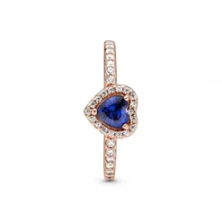 Pandora (Kette mit) Herz-Funkelndes blaues Erhabenes Herz Ring - 188421C01