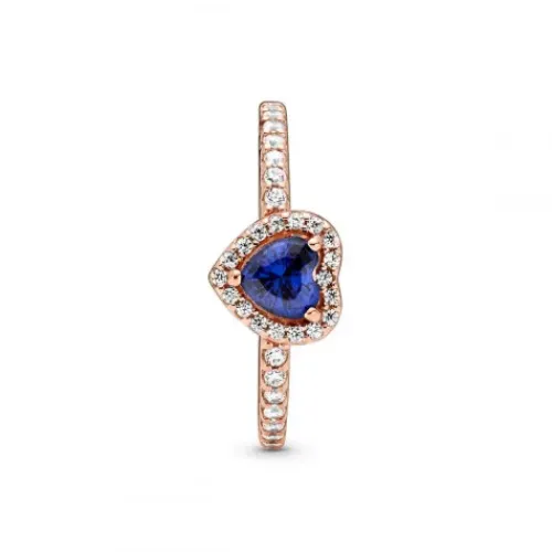 Pandora (Kette mit) Herz-Funkelndes blaues Erhabenes Herz Ring - 188421C01