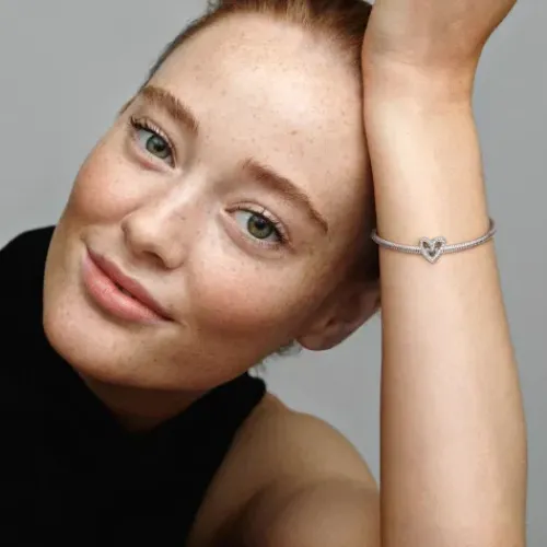 Pandora (Kette mit) Herz-Funkelndes Freihand Herz Charm - 798692C01