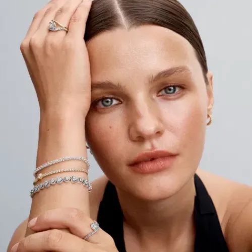 Pandora (Kette mit) Herz-Funkelndes Herz Tennisarmband - 560041C01