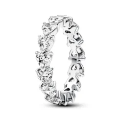 Pandora (Kette mit) Herz-Herzreihe Ewigkeits Ring - 193103C01