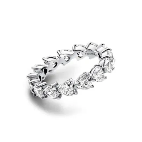 Pandora (Kette mit) Herz-Herzreihe Ewigkeits Ring - 193103C01