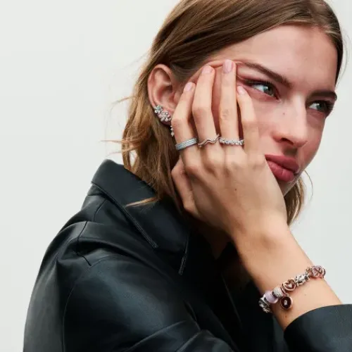 Pandora (Kette mit) Herz-Herzreihe Ewigkeits Ring - 193103C01