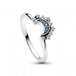 Pandora Ringe-Himmlisch Funkelnder Blauer Mondring - 192675C01