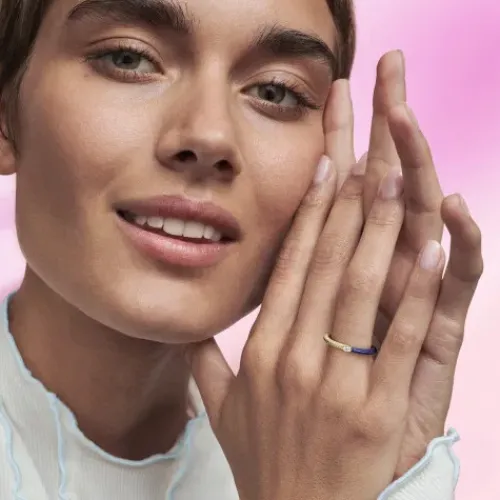 Pandora Ringe-ME Pavé & Blau Doppelring - 162528C01