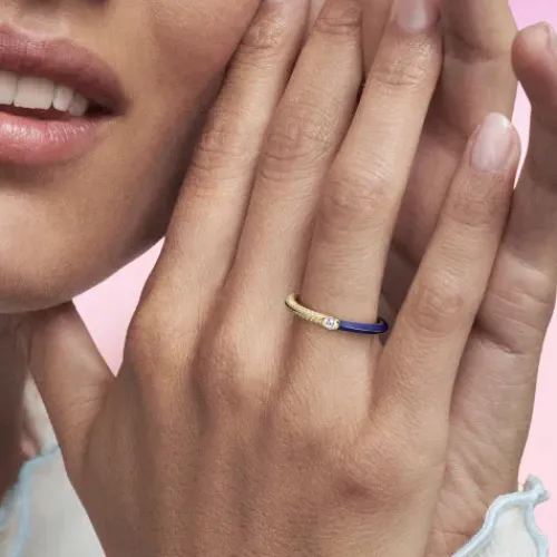 Pandora Ringe-ME Pavé & Blau Doppelring - 162528C01