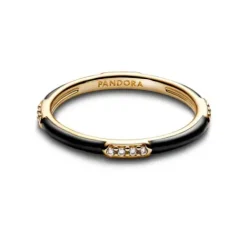 Pandora Ringe-ME Schwarze Emaille & Steine Ring - 163686C01