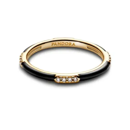 Pandora Ringe-ME Schwarze Emaille & Steine Ring - 163686C01