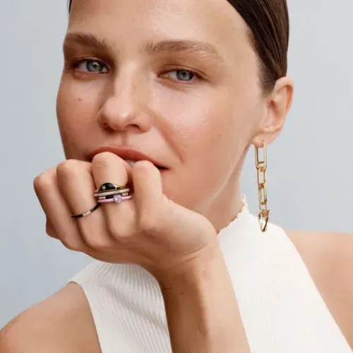 Pandora Ringe-ME Schwarze Emaille & Steine Ring - 163686C01