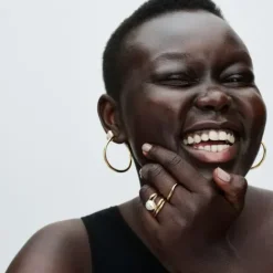 Pandora Ohrringe-Organisch Geformte 42 mm Offene Ohrringe - 263299C00