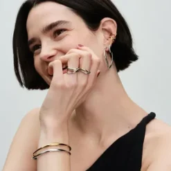 Pandora Ohrringe-Organisch Geformte 42 mm Offene Ohrringe - 293299C00