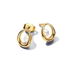 Pandora Ohrringe-Ovale Organisch Geformte & Behandelte Süsswasserzuchtperlen Ohrringe - 263295C01