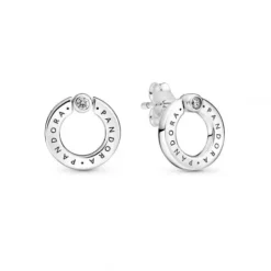 Pandora Ohrringe-Pavé & Logo Kreis beidseitig tragbare Ohrstecker - 299486C01