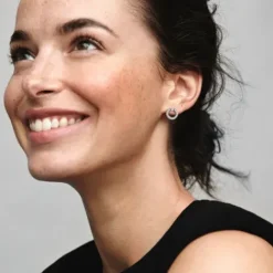 Pandora Ohrringe-Pavé & Logo Kreis beidseitig tragbare Ohrstecker - 299486C01