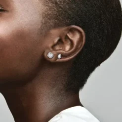 Pandora Ohrringe-Quadratischer funkelnder Strahlenkranz Ohrstecker - 290591CZ