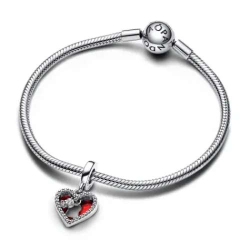 Pandora (Kette mit) Herz-Rotes Herz & Schlüsselloch Doppelter Charm - 793119C01