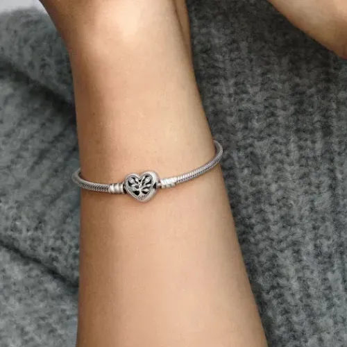 Pandora (Kette mit) Herz-Stammbaum Herzverschluss Schlangen Gliederarmband - 598827C01
