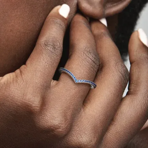 Pandora Ringe-Timeless Wishbone Funkelnder Blauer Ring - 196316C02