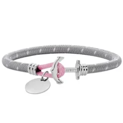 Paul Hewitt Armbänder-Anchor Bracelet Phrep Lite Silver Nylon Grey White Light Pink