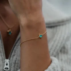 Paul Hewitt Armbänder-Turtle Mono Armkette Aquamarine Gold - PH-JE-1589