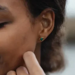 Paul Hewitt Ohrringe-Turtle Ohrring Aquamarine Gold - PH-JE-1583