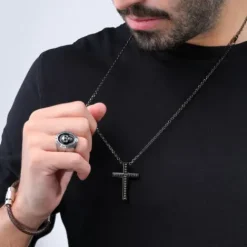 Police (Kette mit) Kreuz-Geometric Metal Halskette - PEAGN0001402