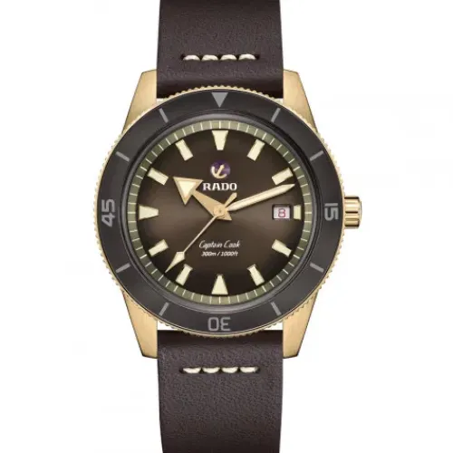 Rado Lederarmband-Captain Cook Automatic Bronze - R32504306