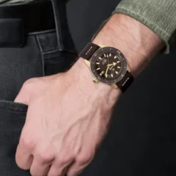 Rado Lederarmband-Captain Cook Automatic Bronze - R32504306