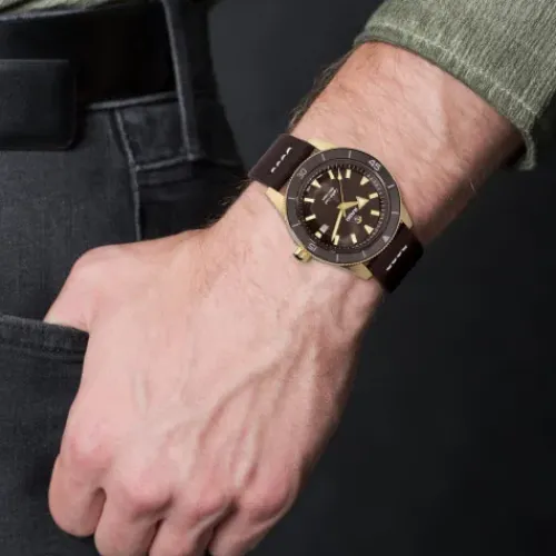 Rado Lederarmband-Captain Cook Automatic Bronze - R32504306