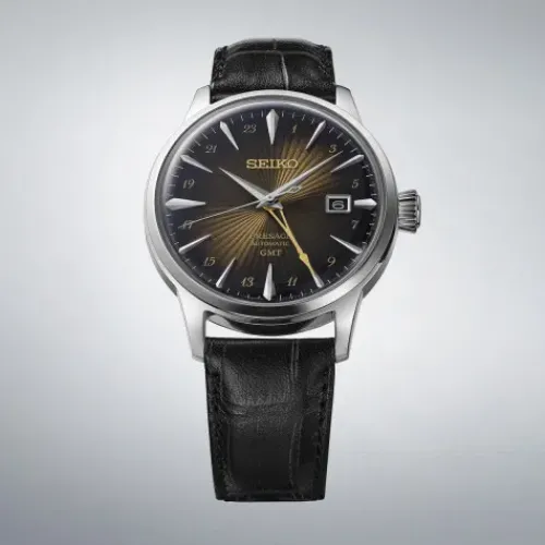 Seiko Lederarmband-Presage Automatic Cocktail Time GMT Rusty Nail - SSK039J1