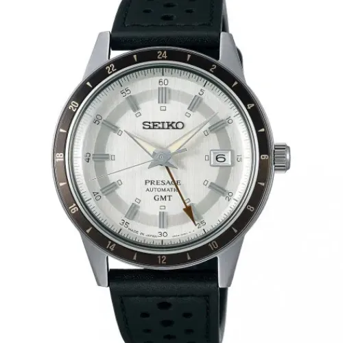 Seiko Lederarmband-Presage 60s Style Automatic GMT - SSK011J1