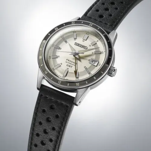 Seiko Lederarmband-Presage 60s Style Automatic GMT - SSK011J1