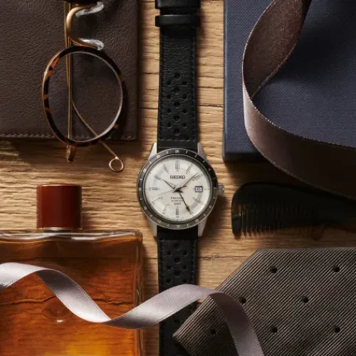 Seiko Lederarmband-Presage 60s Style Automatic GMT - SSK011J1