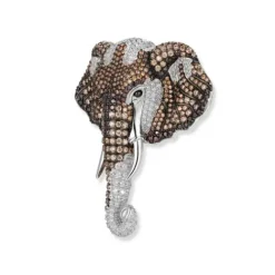 Seinerzeit Anhänger-Kumba Elefanten Anhänger/Brosche - SZA-3990-416