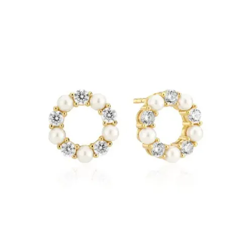 Sif Jakobs Ohrringe-Biella Perla Ohrringe - SJ-E2432-PCZ-YG