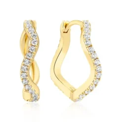 Sif Jakobs Ohrringe-Ellera Waves Grande Ohrringe - SJ-E3869-CZ-YG