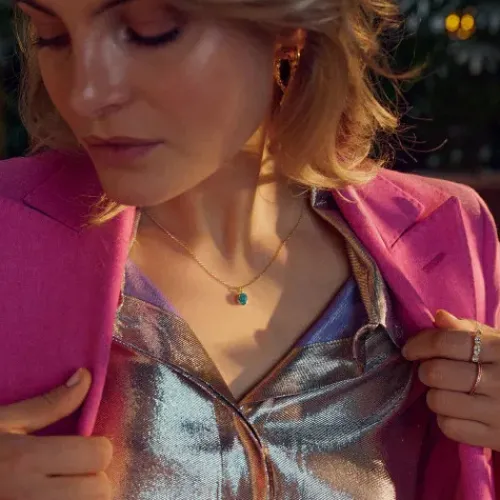 Sif Jakobs Halsketten-Ellisse Carezza Halskette - SJ-N2353-TQCZ-YG