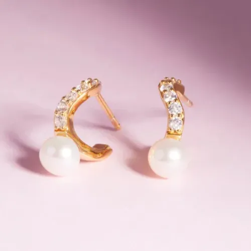 Sif Jakobs Ohrringe-Ponza Piccolo Creolen - SJ-E12350-PCZ-YG