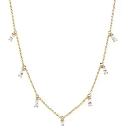 Sif Jakobs Halsketten-Princess Baguette Halskette - SJ-C1074-CZ-YG