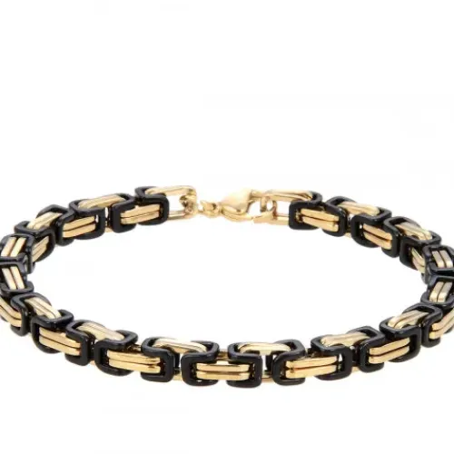 S Jewelry Armbänder-Steel Jewelry Königskette Gold Schwarz Armband