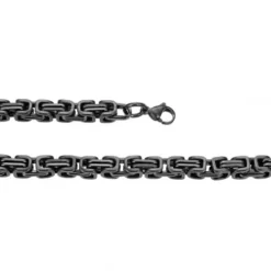 S Jewelry Halsketten-Steel Jewelry Königskette Schwarz Halskette