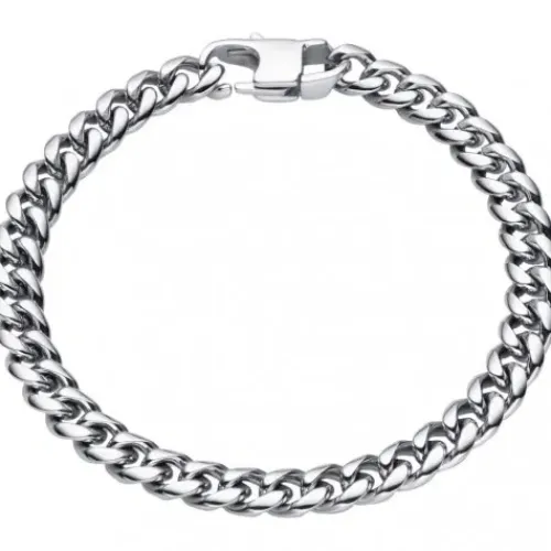 S Jewelry Armbänder-Steel Jewelry Panzerkette Silber Armband