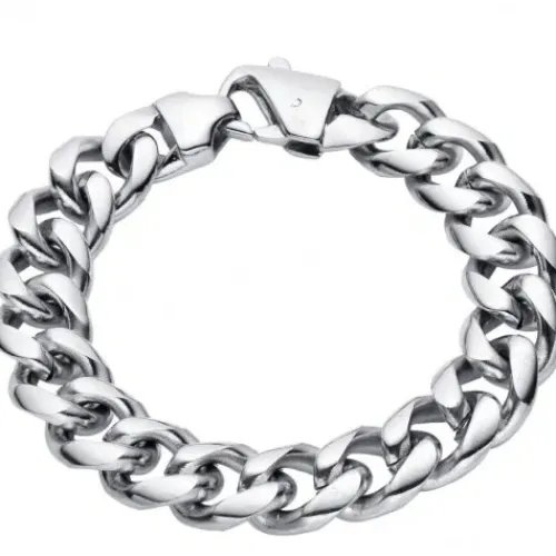S Jewelry Armbänder-Steel Jewelry Panzerkette Silber Armband
