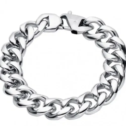 S Jewelry Armbänder-Steel Jewelry Panzerkette Silber Armband