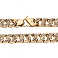 S Jewelry Halsketten-Steel Jewelry Panzerkette Cuban Link Gold Halskette