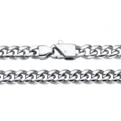 S Jewelry Halsketten-Steel Jewelry Panzerkette Silber Halskette