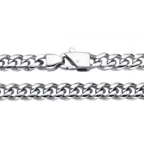 S Jewelry Halsketten-Steel Jewelry Panzerkette Silber Halskette