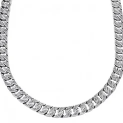 S Jewelry Halsketten-Steel Jewelry Panzerkette Cuban Link Silber Halskette