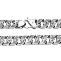 S Jewelry Halsketten-Steel Jewelry Panzerkette Cuban Link Silber Halskette